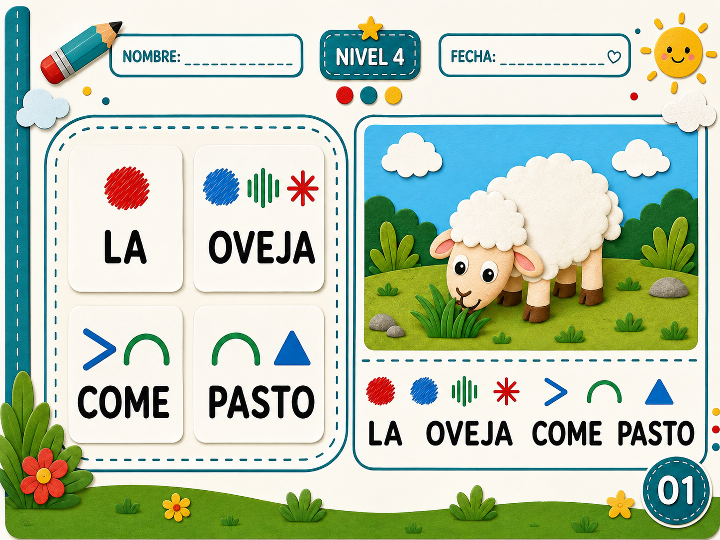 Actividad La oveja come pasto